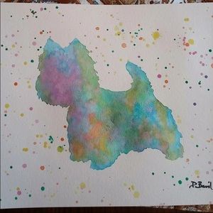 Westie watercolor painting